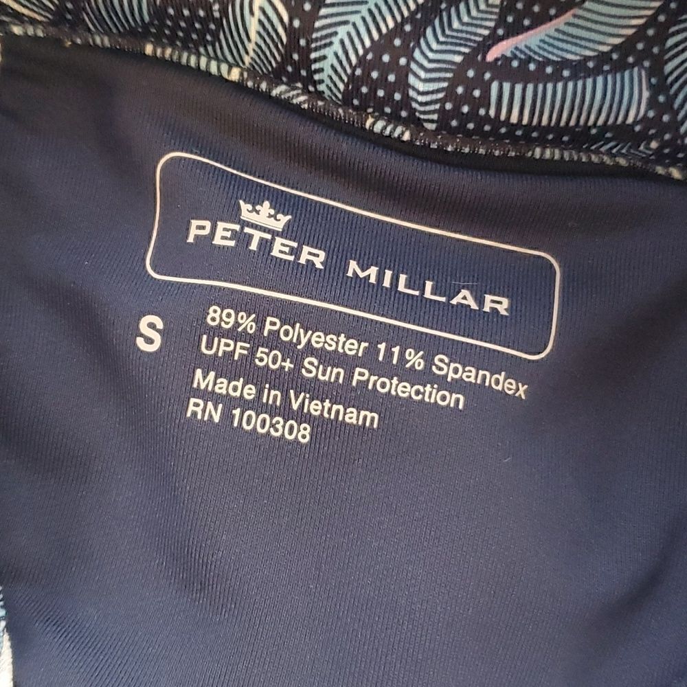 Peter Millar | Navy Palm Frond Print Skirted Full-Zip Jacket - Picture 8 of 9